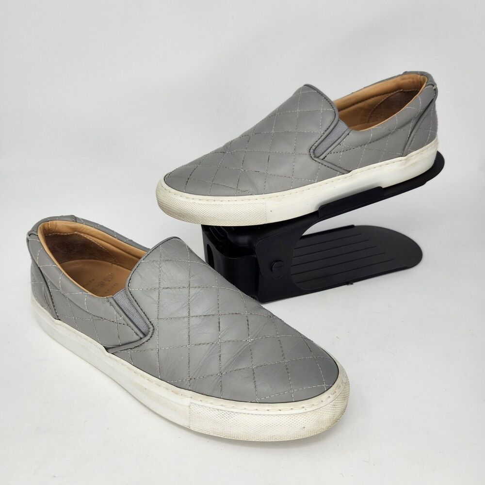 Greats Womens Wooster Quilted Leather Sneakers Slip On Gray Size 10
